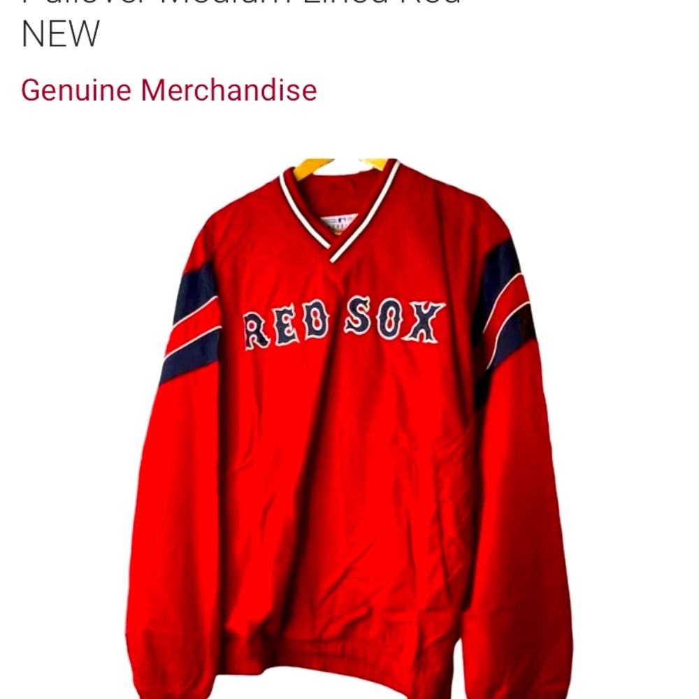 Men’s Red sox Med nylon pull over New